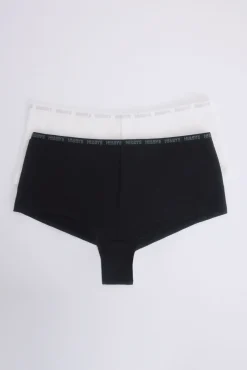 HI&BYE Pack 2 bragas bóxer negro,