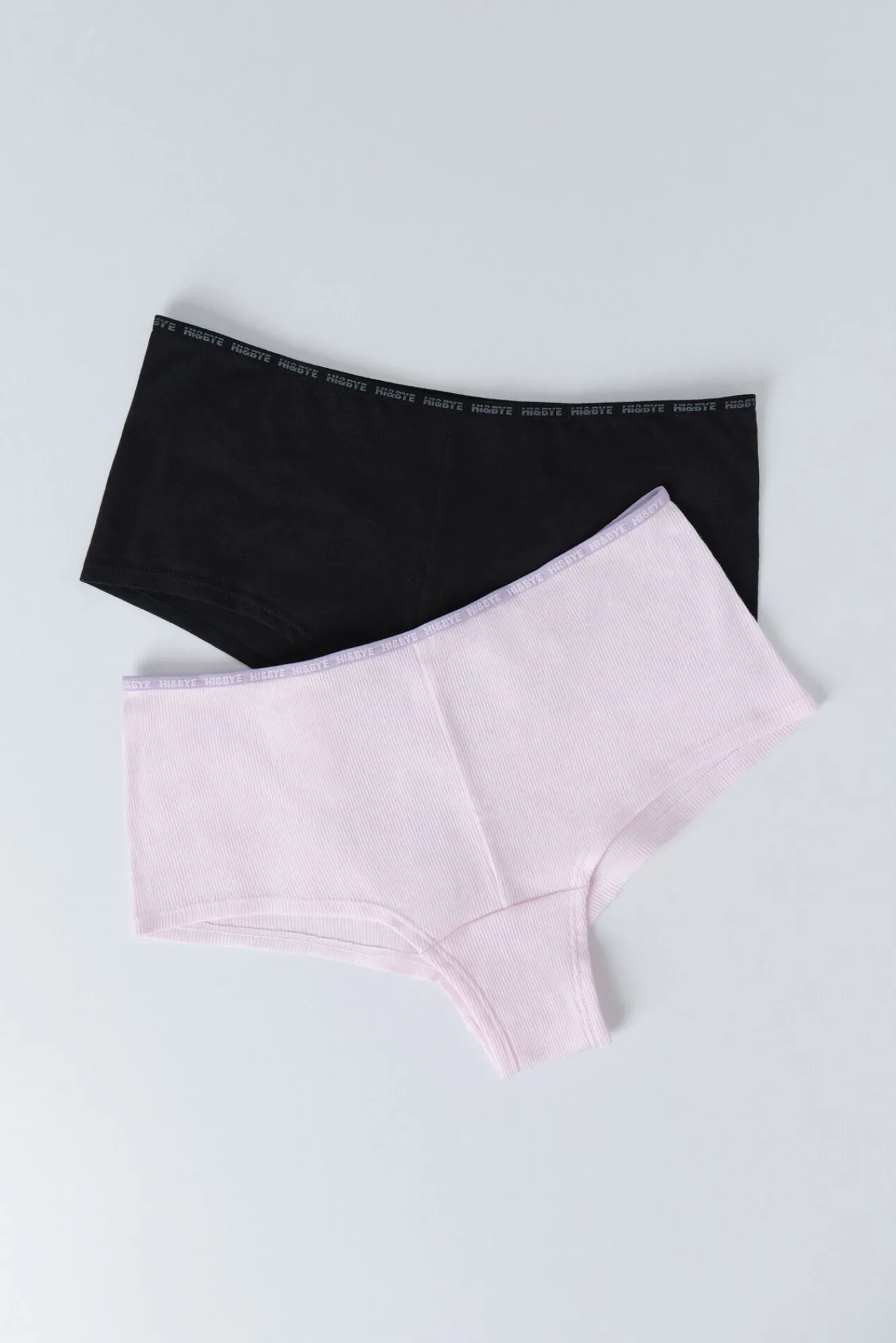 HI&BYE Pack 2 bragas bóxer negro, rosa