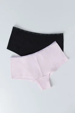 HI&BYE Pack 2 bragas bóxer negro, rosa