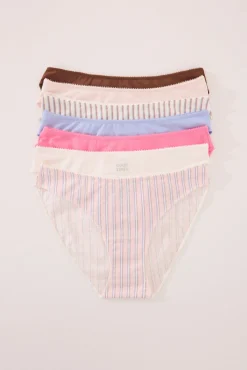 Women'secret Pack 7 bragas clásicas algodón multicolor glitter