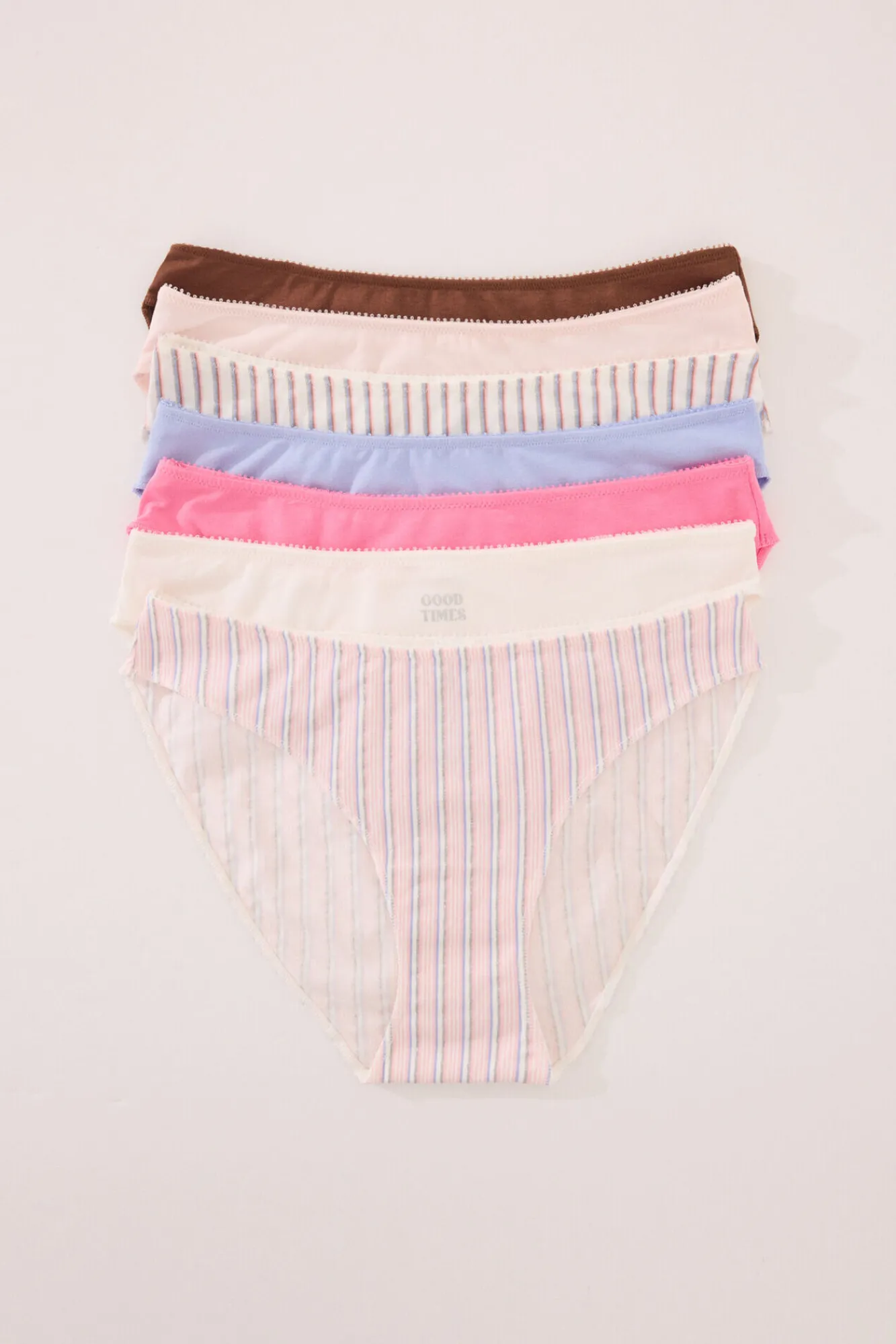 Women'secret Pack 7 bragas clásicas algodón multicolor glitter