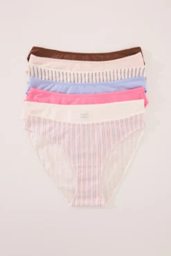 Women'secret Pack 7 bragas clásicas algodón multicolor glitter