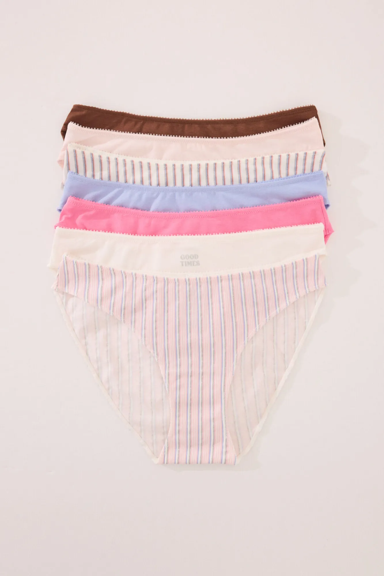 Women'secret Pack 7 bragas clásicas algodón multicolor glitter