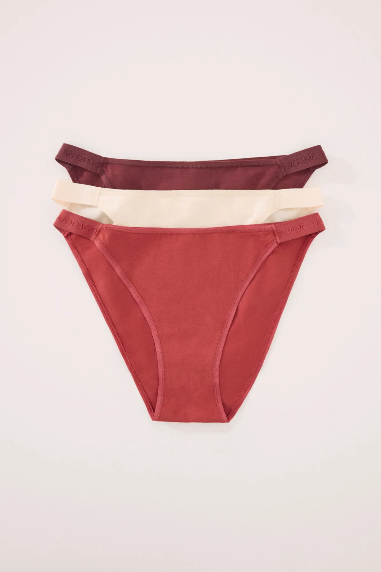 Women'secret Pack 3 bragas clásicas algodón estampado