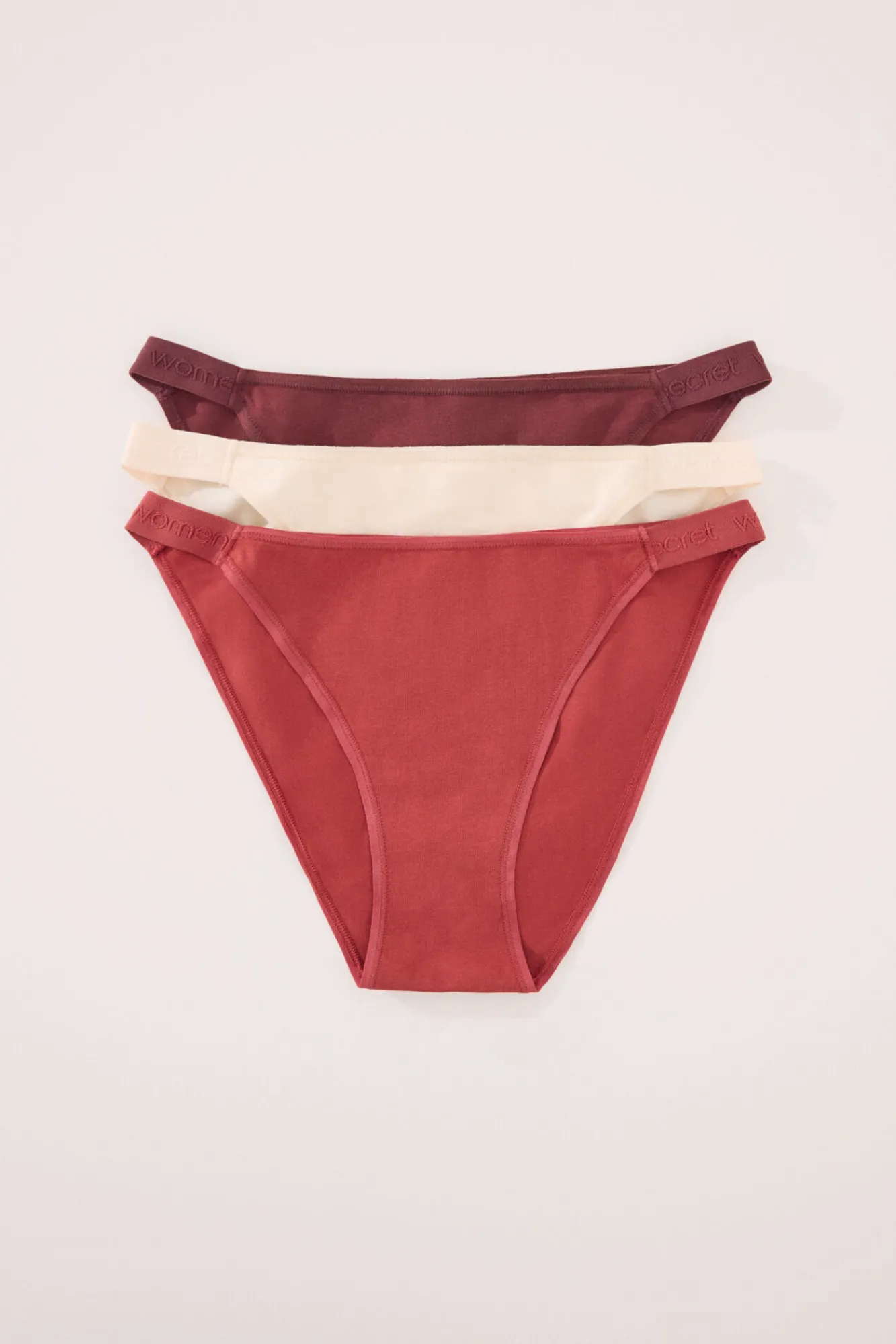 Women'secret Pack 3 bragas clásicas algodón estampado