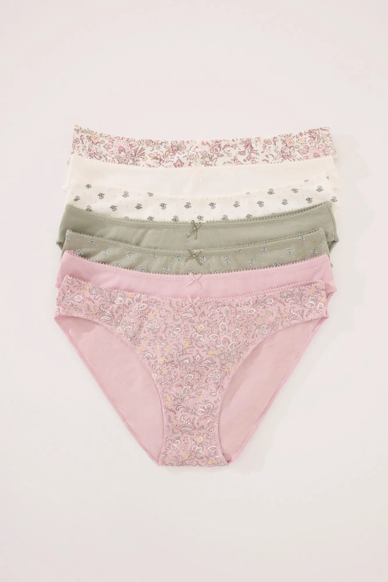 Women'secret Pack 7 bragas clásicas algodón multicolor