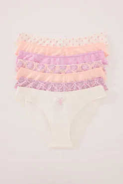 Women'secret Pack 7 bragas clásicas algodón tonos rosas