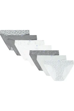 Women'secret Pack 7 bragas clásicas algodón gris blanco