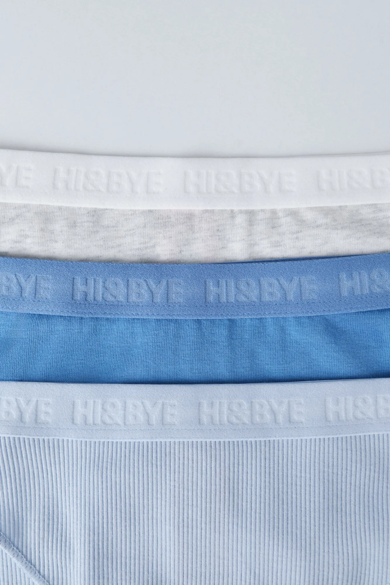 HI&BYE Pack 3 bragas clásicas azul, gris, azul claro