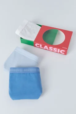 HI&BYE Pack 3 bragas clásicas azul, gris, azul claro