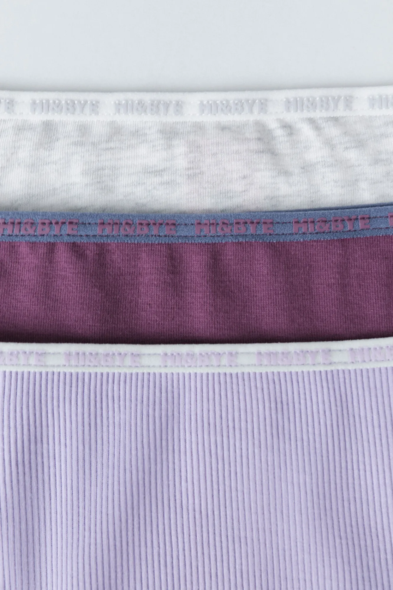 HI&BYE Pack 3 bragas clásicas morado, rosa, gris