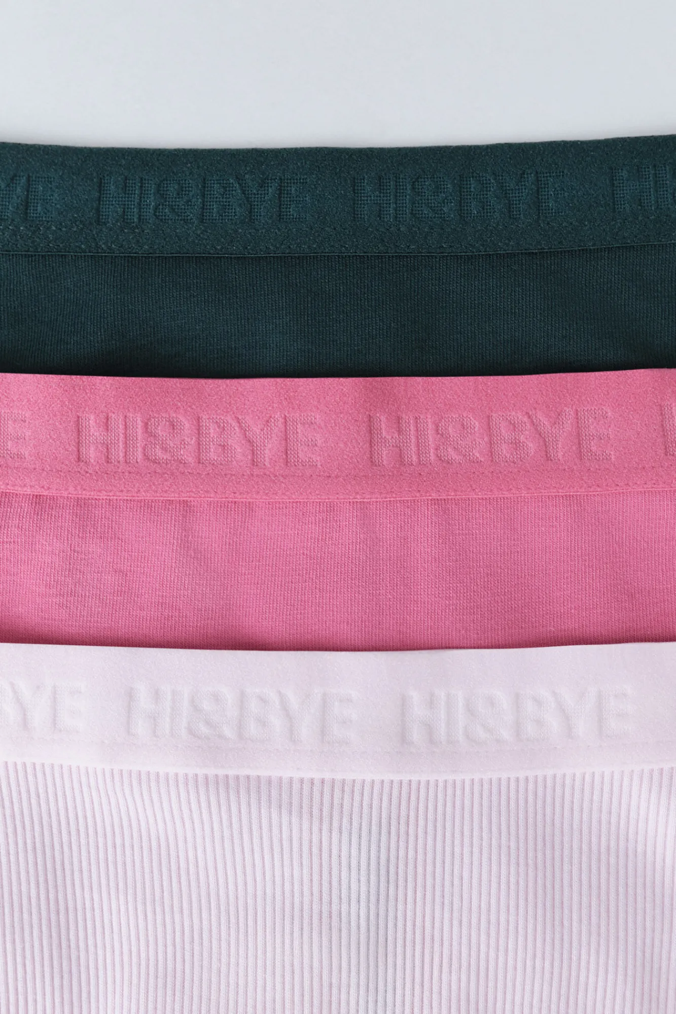 HI&BYE Pack 3 bragas clásicas rosa, verde, fucsia