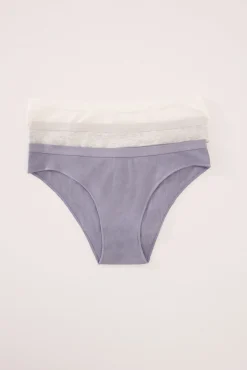 Women'secret Pack 3 braguitas canalé algodón viscosa