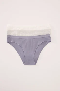 Women'secret Pack 3 braguitas canalé algodón viscosa
