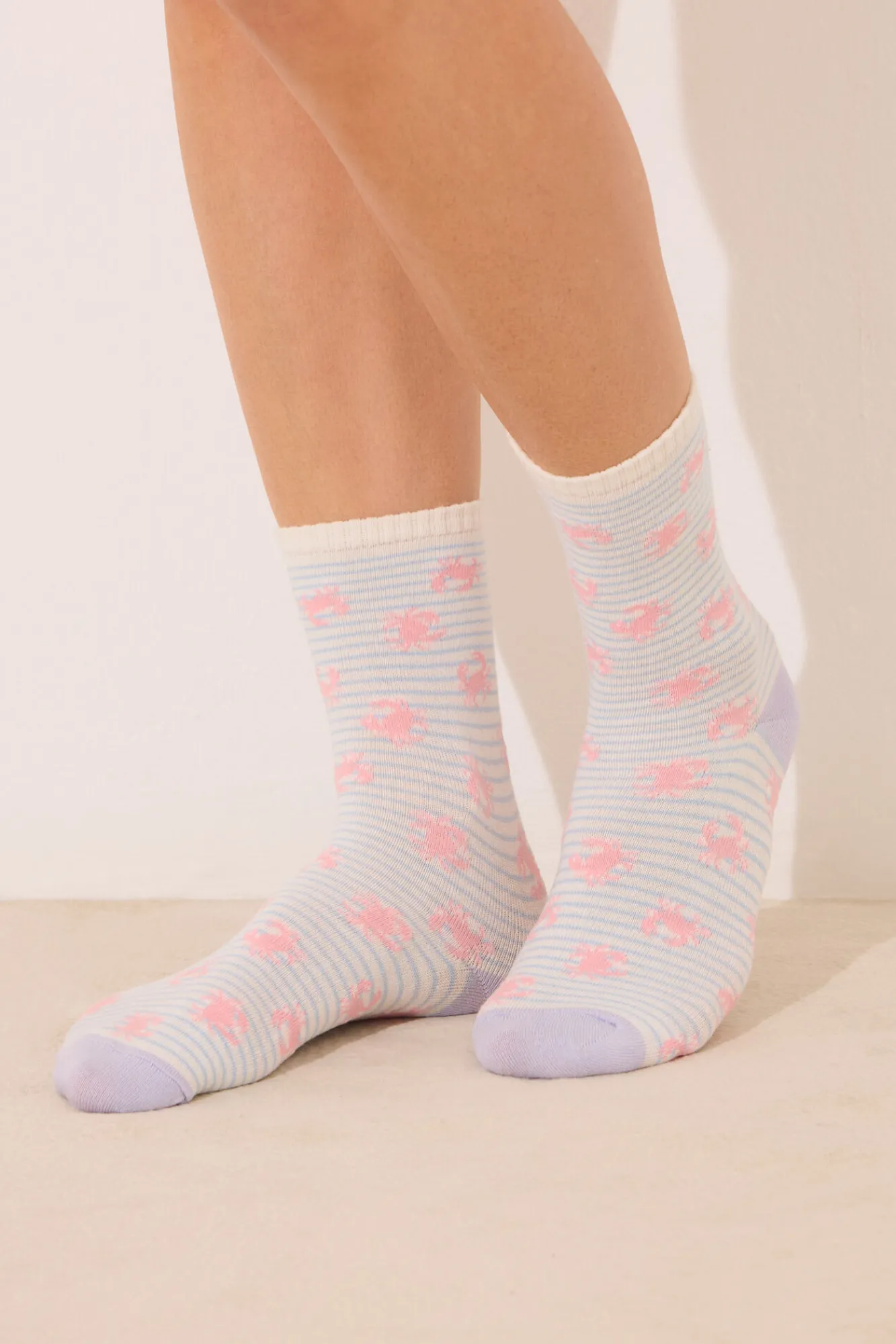 Women'secret Pack 3 calcetines altos print cangrejos