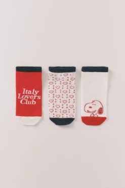 Women'secret Pack 3 calcetines cortos Snoopy