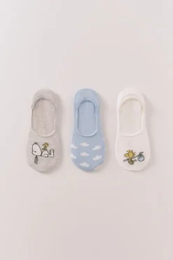 Women'secret Pack 3 calcetines invisibles algodón Snoopy
