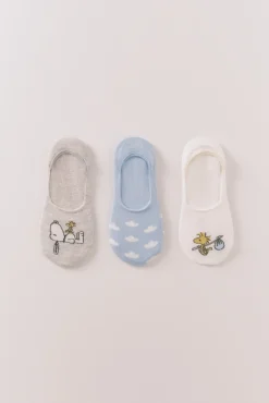 Women'secret Pack 3 calcetines invisibles algodón Snoopy