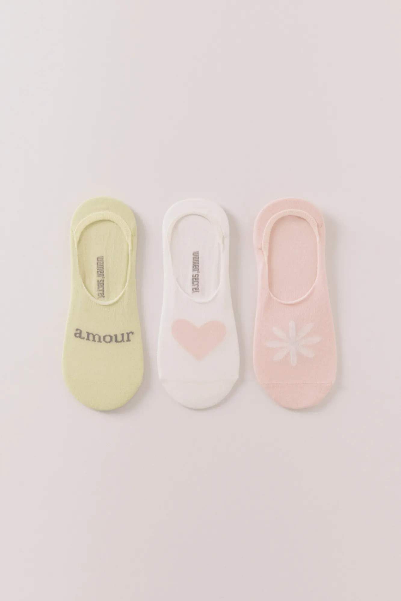 Women'secret Pack 3 calcetines invisibles print "amour"