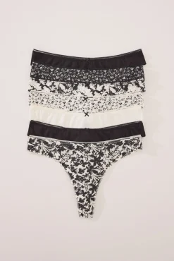 Women'secret Pack 7 tangas algodón mix print B&N