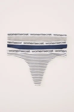 Women'secret Pack 3 tangas algodón mix prints logo