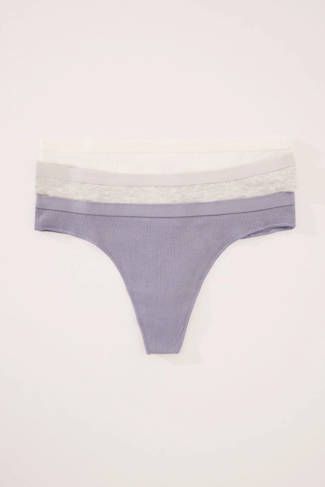 Women'secret Pack 3 tangas canalé algodón