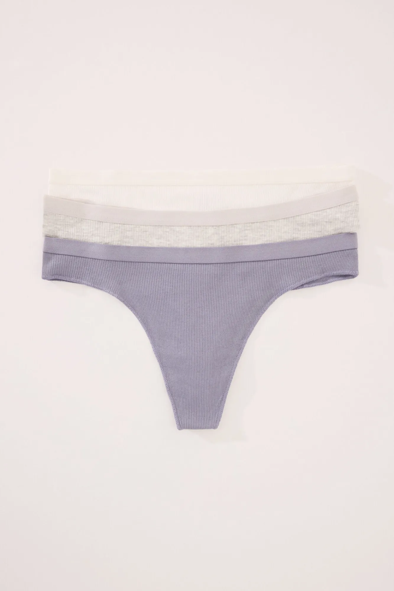 Women'secret Pack 3 tangas canalé algodón