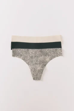Women'secret Pack 3 tangas caqui oscuro