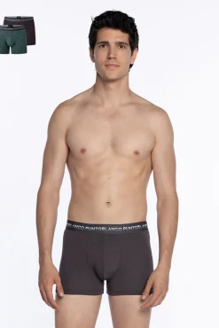 Pack of 2 bamboo and cotton boxers, Treetop