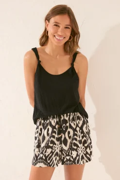 Women'secret Pantalón corto viscosa estampado ikat