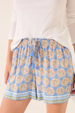 Women'secret Pantalón corto viscosa azul
