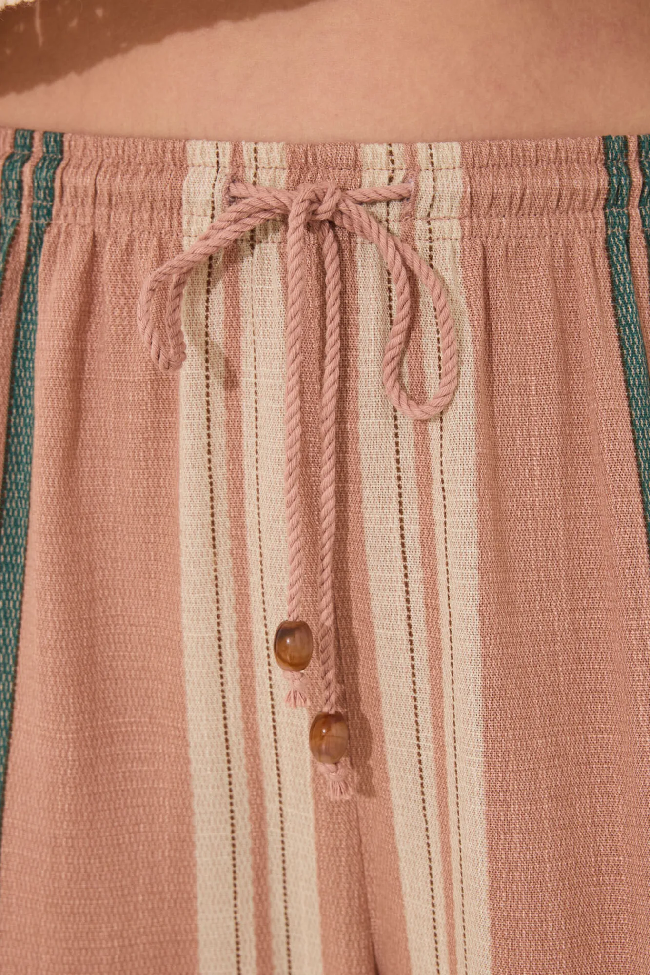 Women'secret Pantalón largo estampado rayas marrón