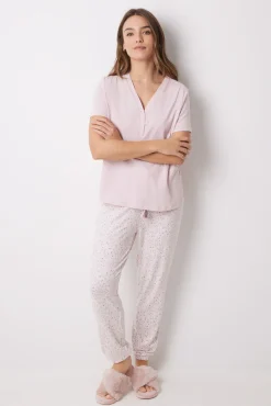 Women'secret Pantalón largo skinny súper soft flores