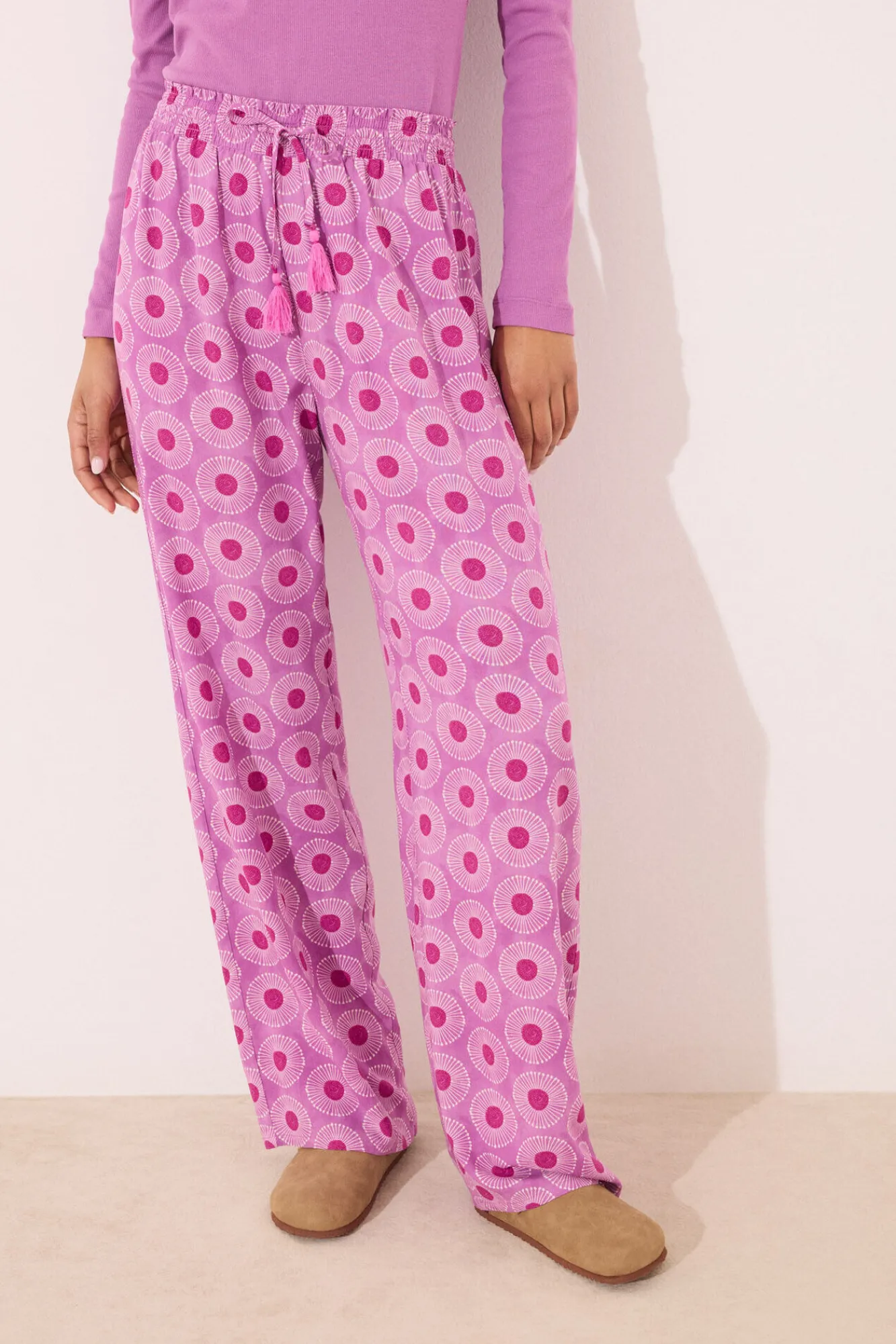 Women'secret Pantalón largo viscosa geométrico