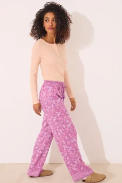 Women'secret Pantalón largo viscosa boho floral