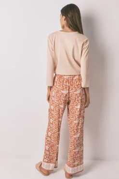 Women'secret Pantalón largo viscosa flores