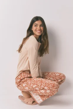 Women'secret Pantalón largo viscosa flores