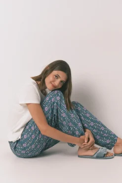 Women'secret Pantalón largo viscosa print flores