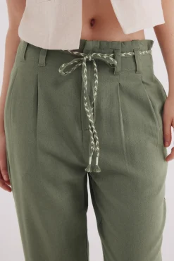 Springfield Pantalón pinzas lino