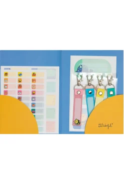 Crianças Mr. Wonderful Pegatinas y lanyard para personalizar el material escolar