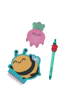 Mr. Wonderful Pencil case with extras beetroot, bee and cherries - Lots of positive energy inside