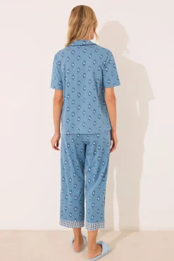 Women'secret Pijama camisero Capri 100% algodón paisley