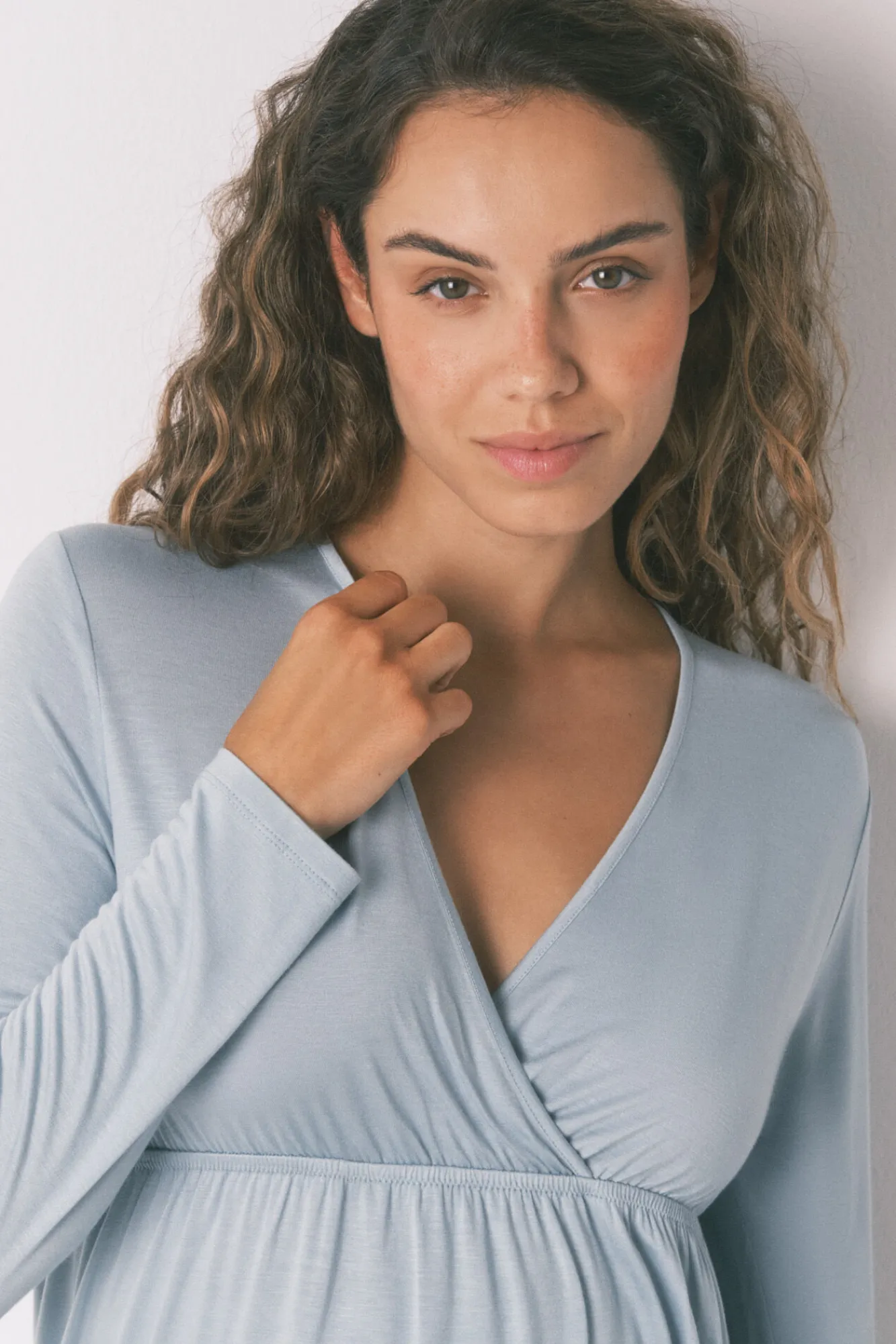 Women'secret Pijama Capri "maternity" técnica soft touch azul
