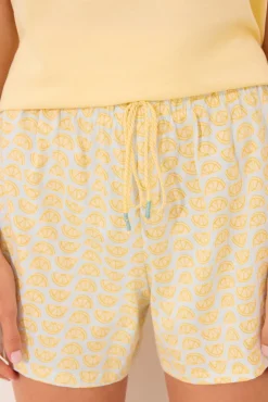 Women'secret Pijama corto 100% algodón limones Snoopy