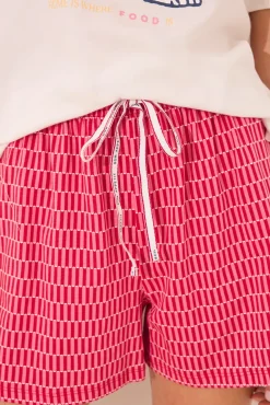 Women'secret Pijama corto 100% algodón Snoopy rojo