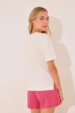 Women'secret Pijama corto 100% algodón Snoopy rojo