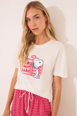Women'secret Pijama corto 100% algodón Snoopy rojo