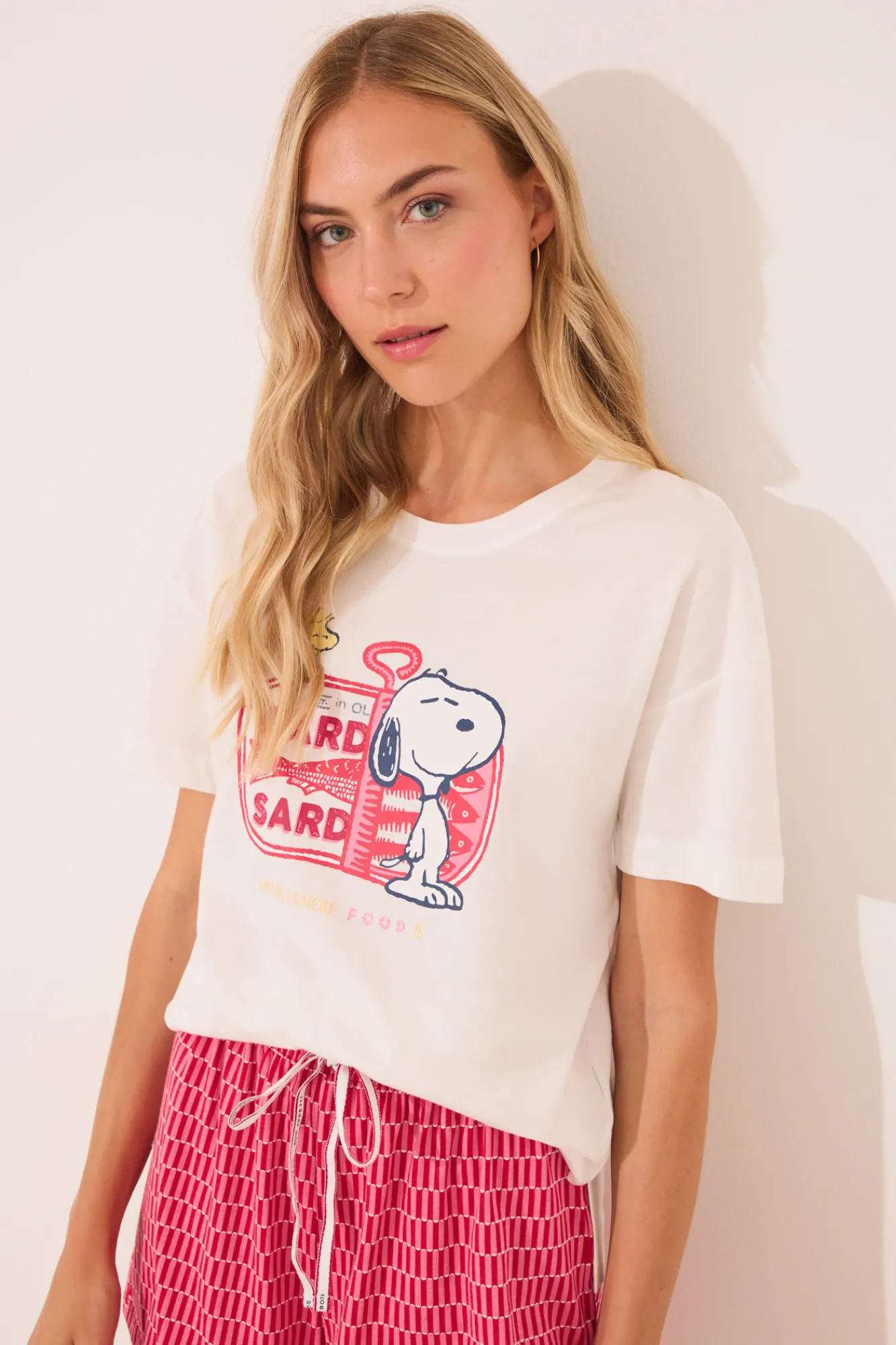 Women'secret Pijama corto 100% algodón Snoopy rojo