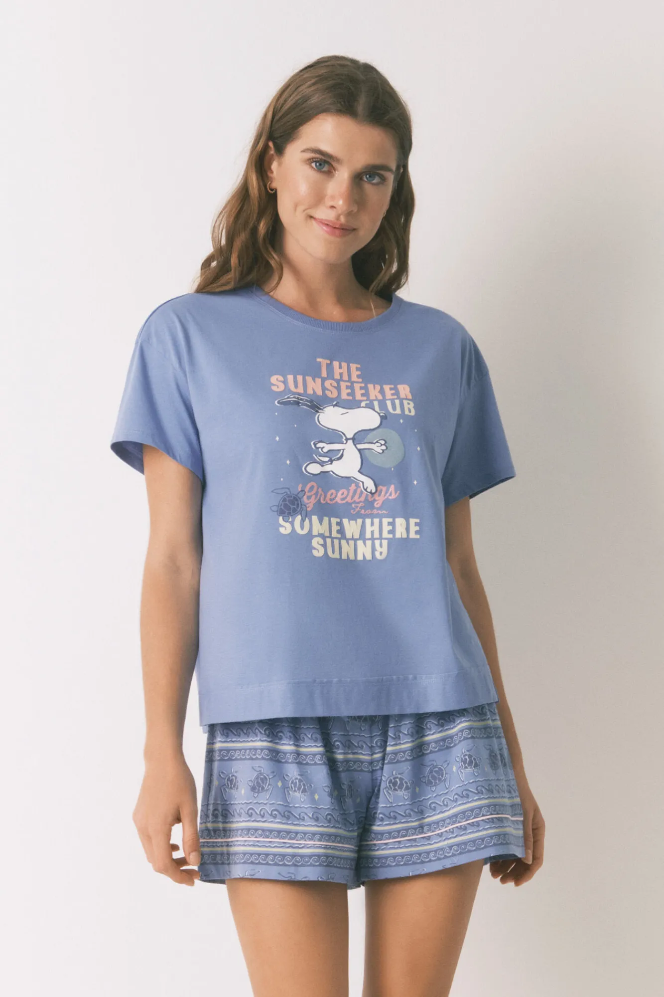 Women'secret Pijama corto algodón Snoopy