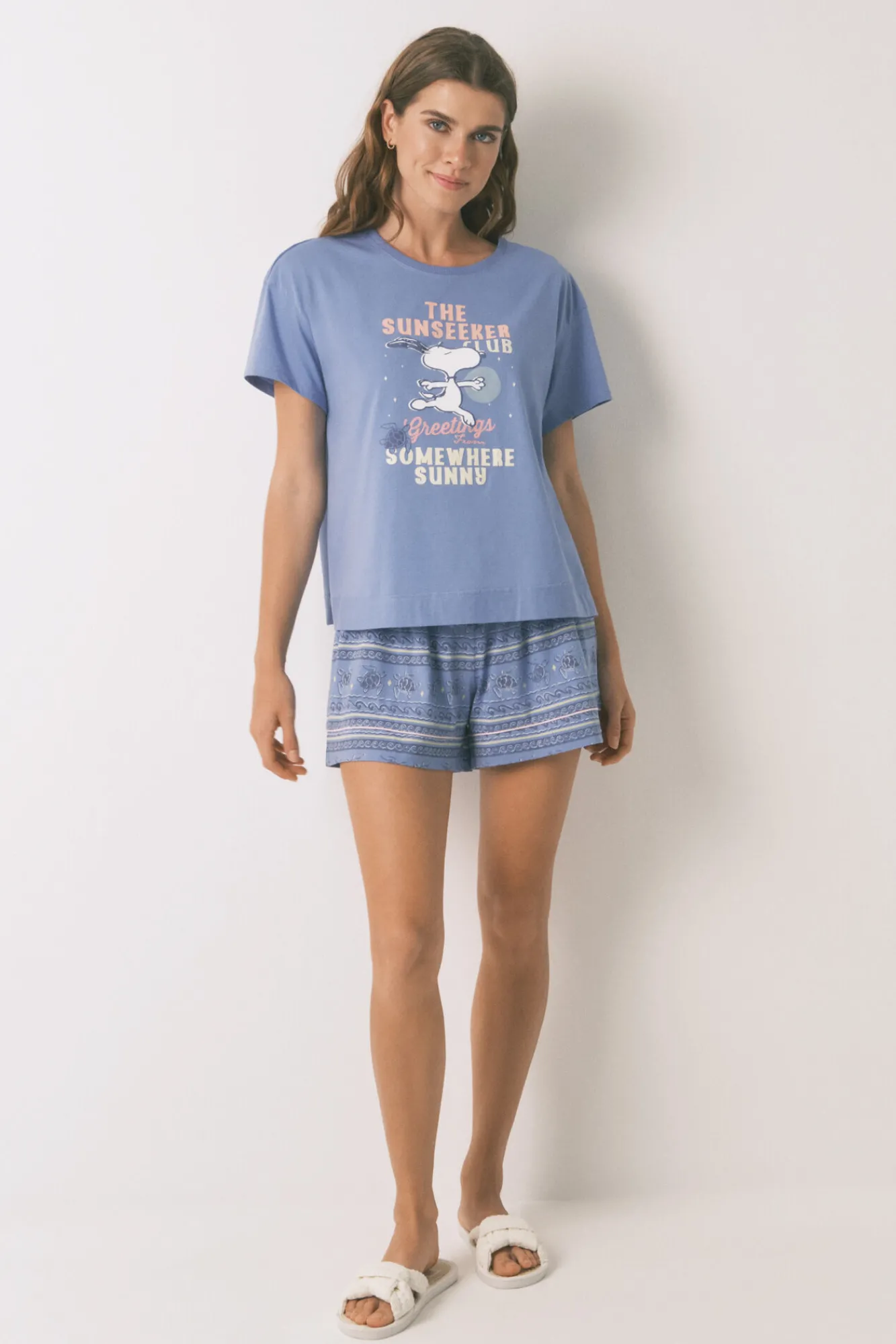 Women'secret Pijama corto algodón Snoopy